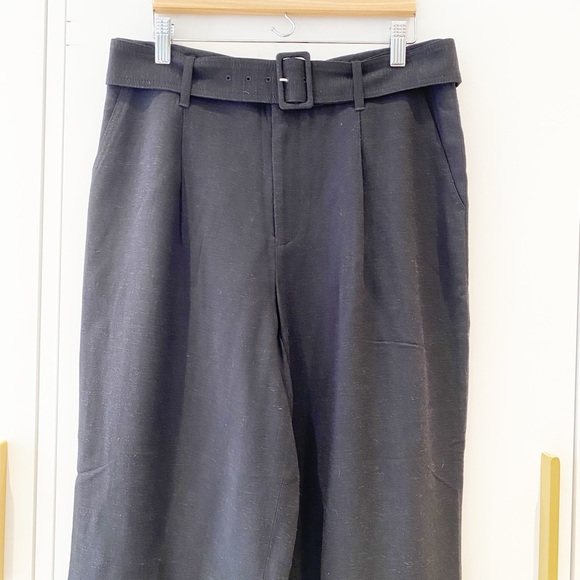 Club Monaco Ayto belted pant in black - Picture 3 of 11